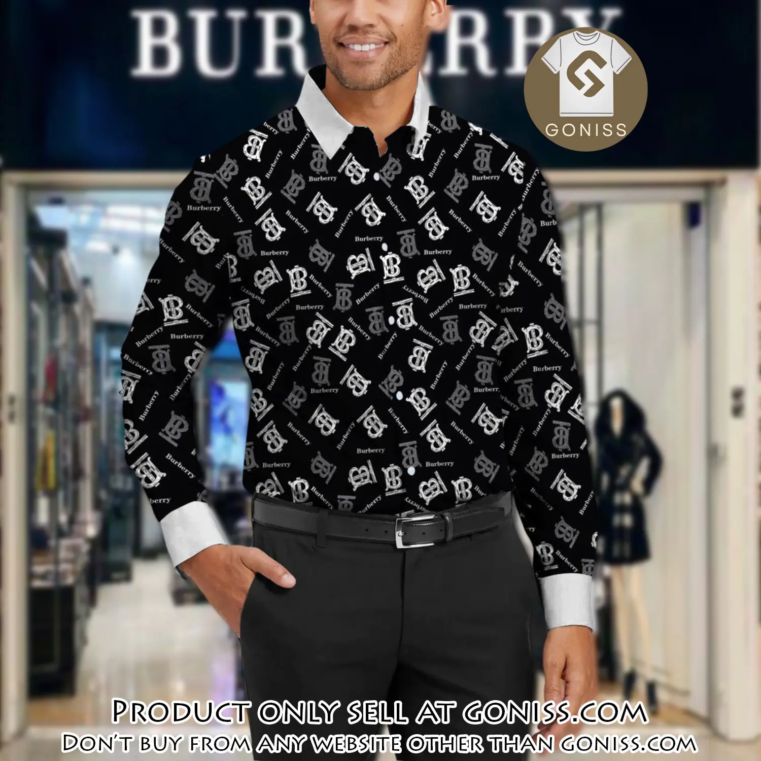 Burberry long sleeves button down shirt for elegant men lsb1011 gn1003620